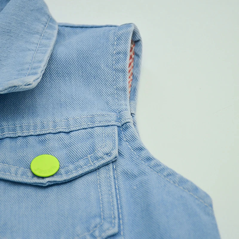 Cool Denim Vest Coat Kids Boys Girl Fashion Ripped Denim Vest Sleeveless Jean Jacket Waistcoat with Pockets Casual School Wear