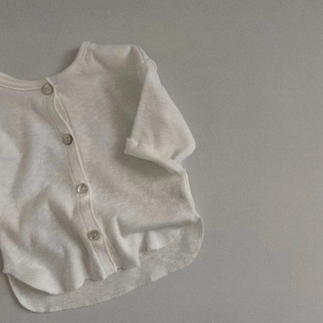WT22063 Korean Style Baby Clothing Simple Versatile Casual Open Cardigan Summer Thin Long Sleeve Jacket Air Conditioning Suit