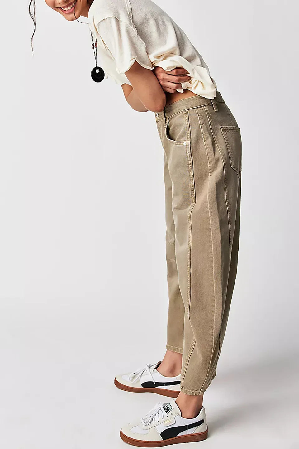 Pantalones vaqueros holgados de pierna ancha para mujer, decolorados, de color liso, de cintura alta, a la moda, hasta el tobillo