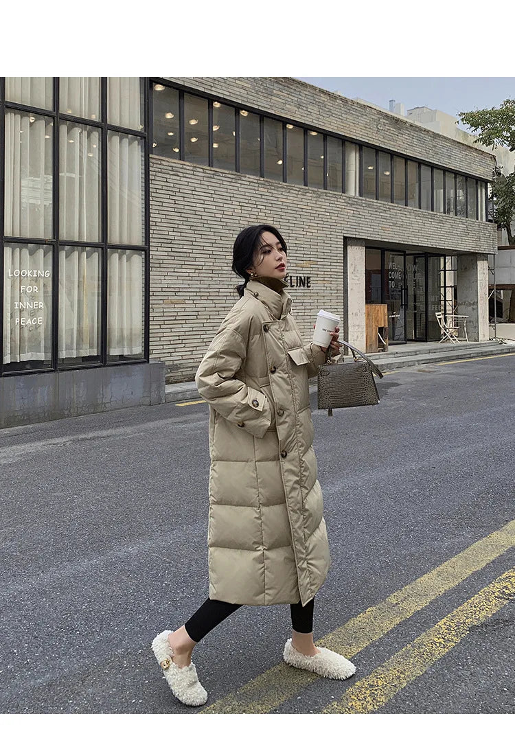 Thick Cotton-padded Jacket Winter Loose Stand Collar Women Coat Cotton Padded Jackets Warm Parka Women Casual Big Pocket Outwear