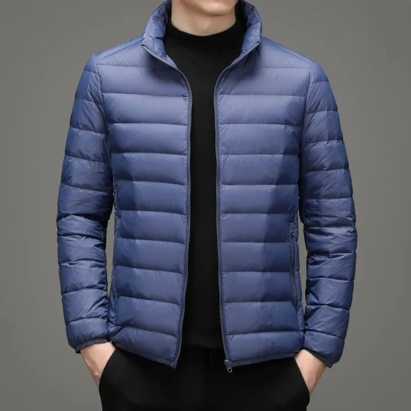 Thin Fleece-lined Cotton Coat For Men Casual Style Cropped Jacket Korean Winter Fashion Jacket For Middle-aged Elderly