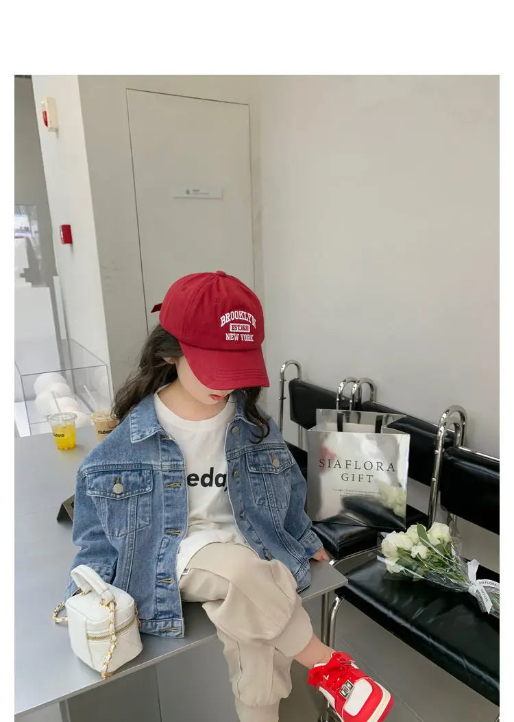 Fashion Kids Denim Jacket For Girls Coat Spring Autumn Children Outerwear Baby Casual Jackets Costume 4-12 Year