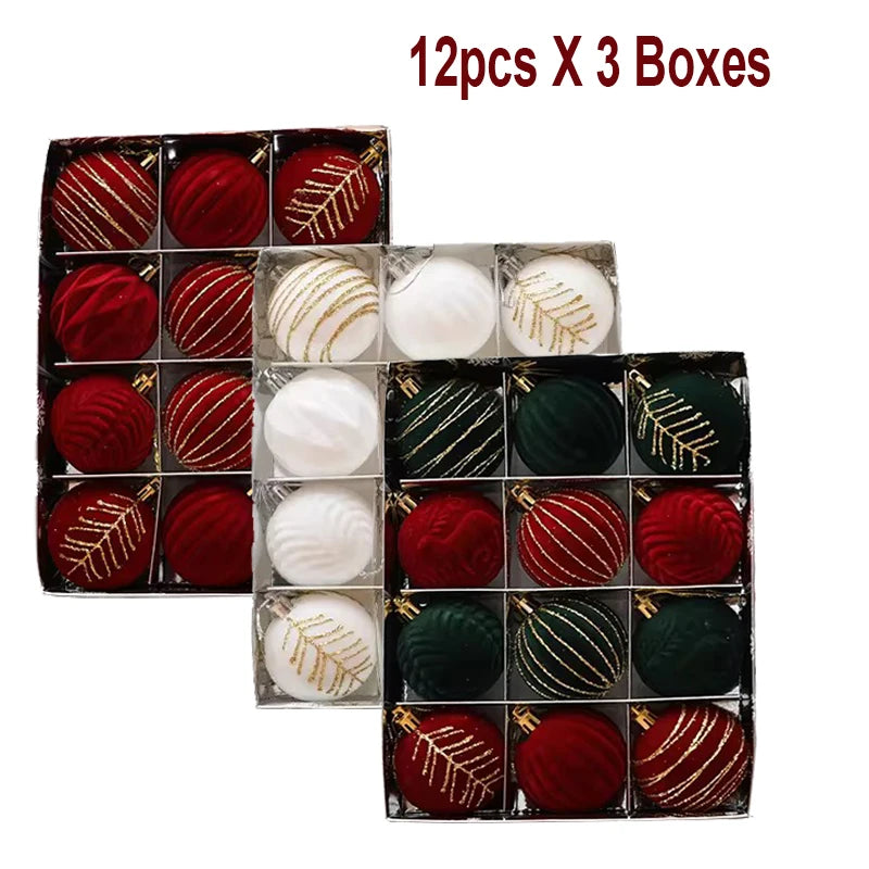 12/16 piezas de adornos navideños de bolas de color rojo vino de 6 cm, con efecto nevado, para árbol de Navidad, fiestas, Año Nuevo, esferas navideñas colgantes.