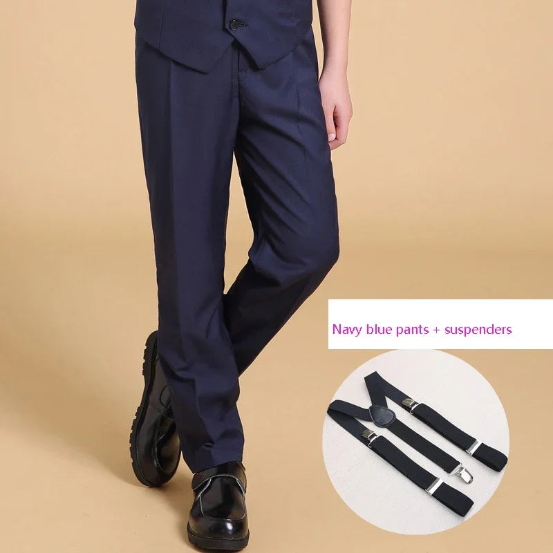Pantalones para niños y niñas, pantalones escolares negros, ropa deportiva, uniformes para bebés y niños, pantalones largos de estilo preppy.
