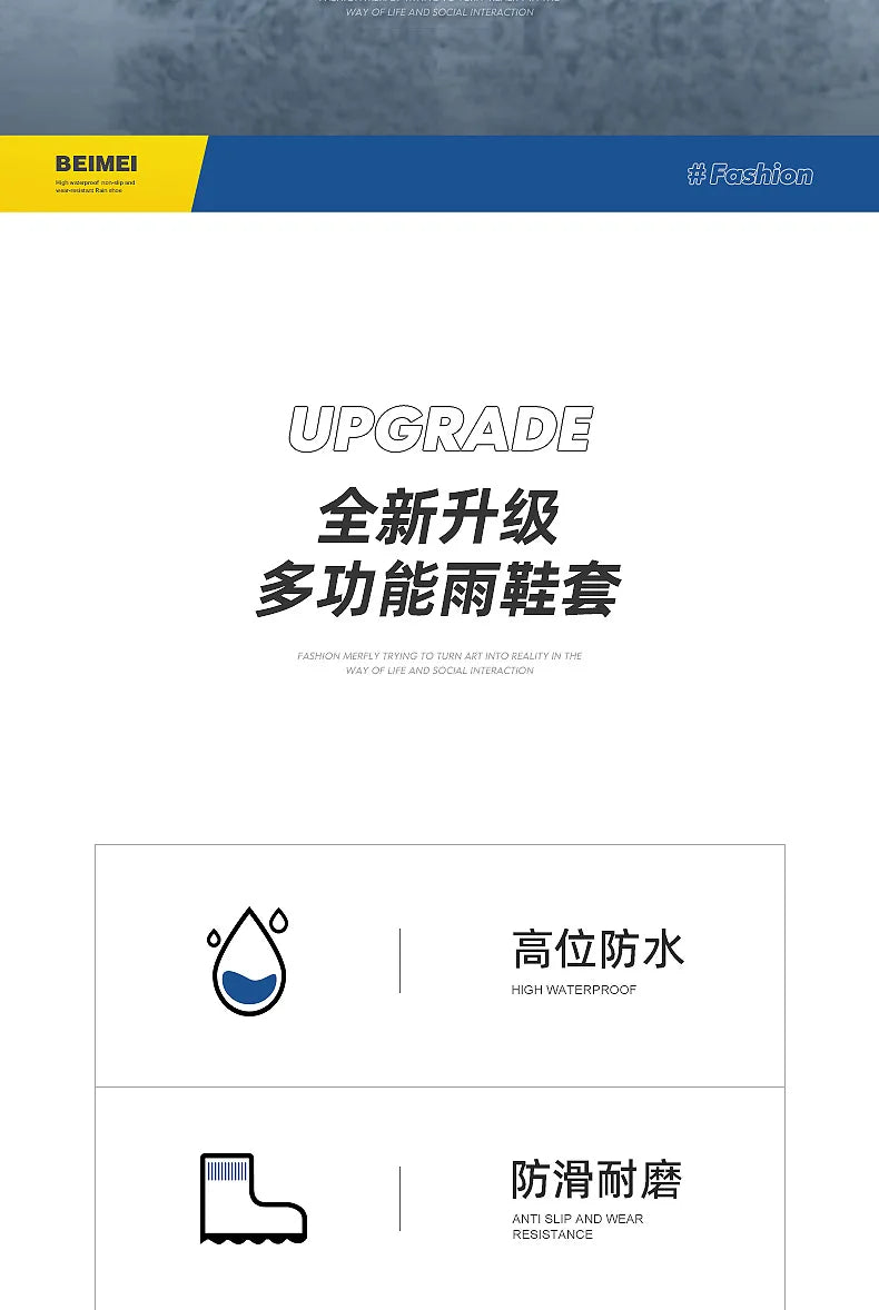 Adult Waterproof Shoe Covers Outdoor Travel Rainproof Shoe Covers Bandage Style Thickened Non-slip Rain Boots Covers