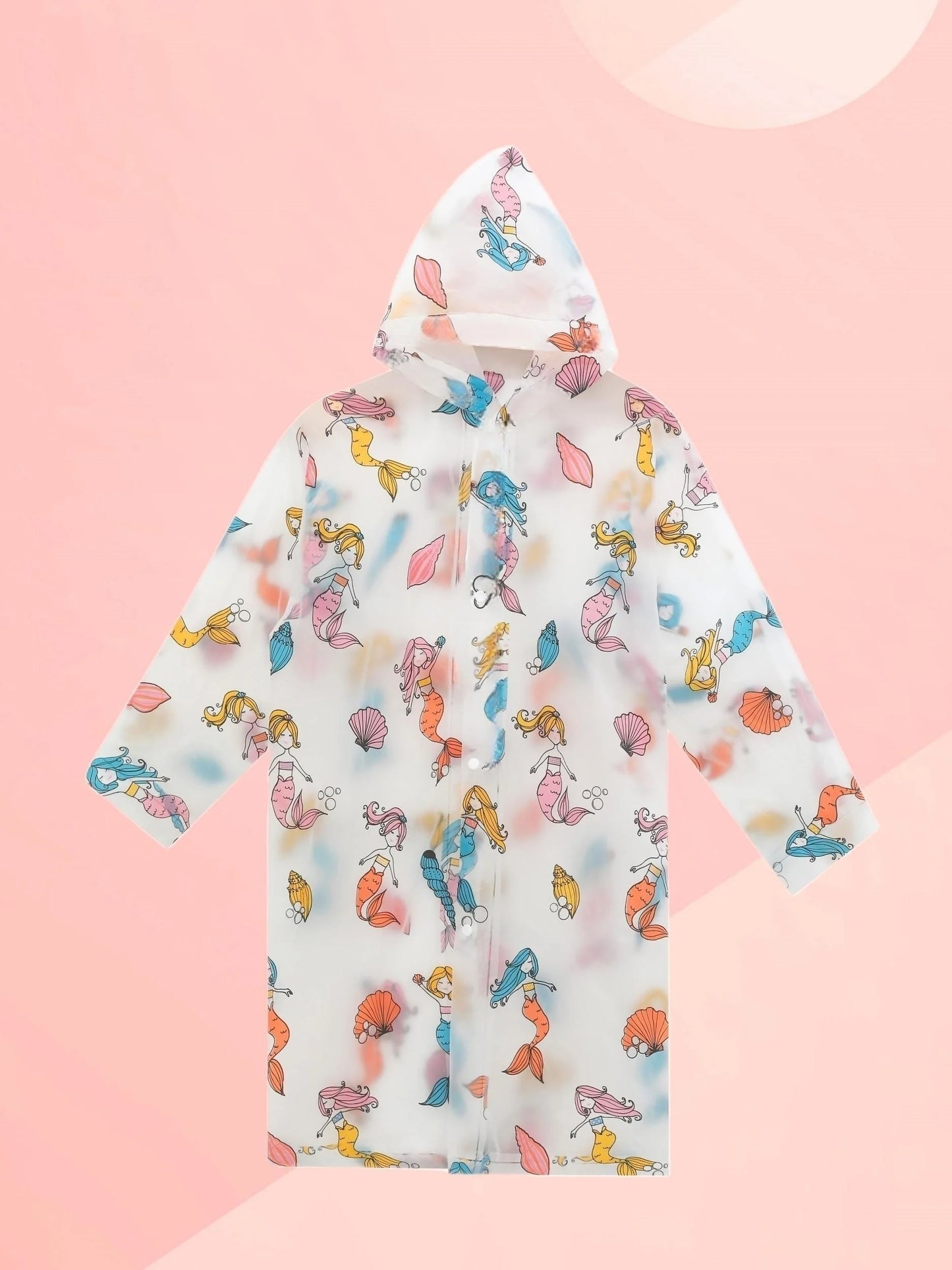 Kids Rain Coat for Girls Boys Cartoon Toddler Rain Wear Children Transparent Waterproof Raincoat Jacket Mermaid Poncho