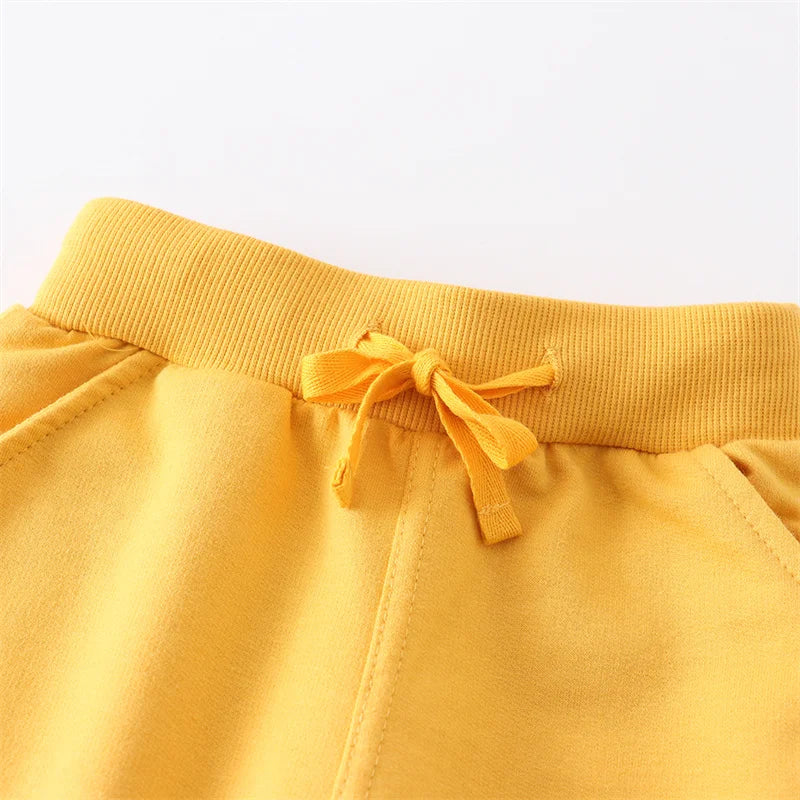 Jumping Meters 2-7T Yellow Children's Trousers Pants Plain Hot Selling Boys Girls Sweatpants Kids Sweatpants