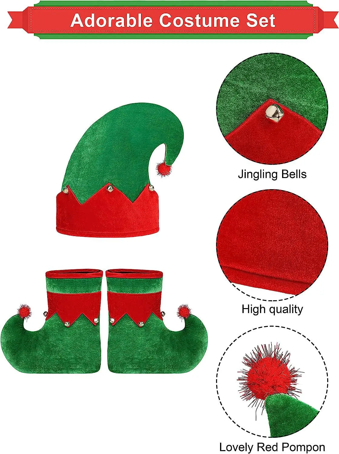 Christmas Santa Claus Costume Women Green Elf Cosplay Dress Adult Kids Belt Hat Elf Ear Suit New Year Xmas Party Outfits