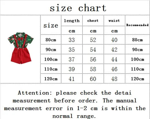 Ensemble de Noël pour bébé garçon de 1 à 6 ans : chemise à manches courtes avec nœud papillon et bretelles, short assorti.