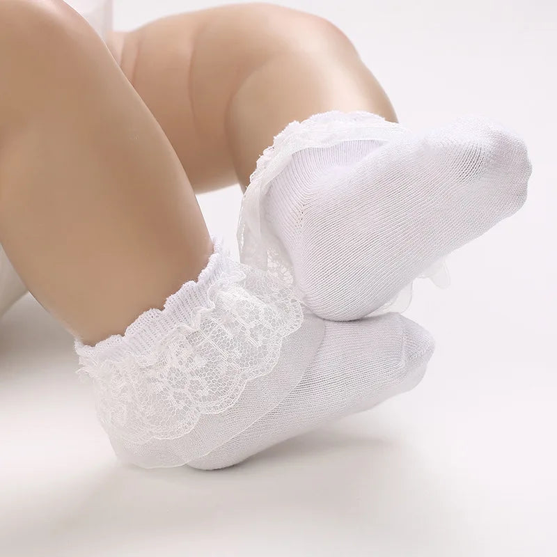 0-2 Years Old Boys and Girls Short Socks Soft Cotton Baby Socks Newborn White Baptism Infant Daily Kindergarten Wear