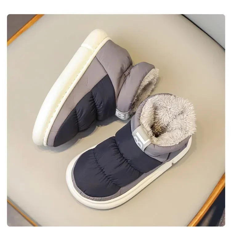 Bottes de neige pour hommes et femmes, chaussures d'hiver confortables et épaisses en coton, imperméables et antidérapantes, chaussures plates décontractées pour l'extérieur