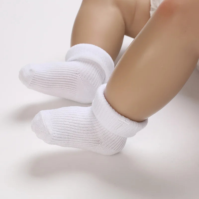 0-2 Years Old Boys and Girls Short Socks Soft Cotton Baby Socks Newborn White Baptism Infant Daily Kindergarten Wear