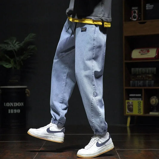 New Style Spring Summer Black Blue Cargo Jeans Men Streetwear Denim Jogger Pants Male Baggy Harem Jean Trousers Large Size M-8XL