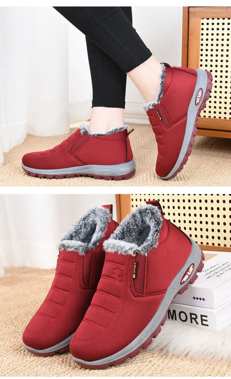 Winter Snow Boots Men Casual Slip on Ankle Boots Warm Fur Comfortable Sneakers Non-slip Botas Men Shoes Zapatos Hombre2024