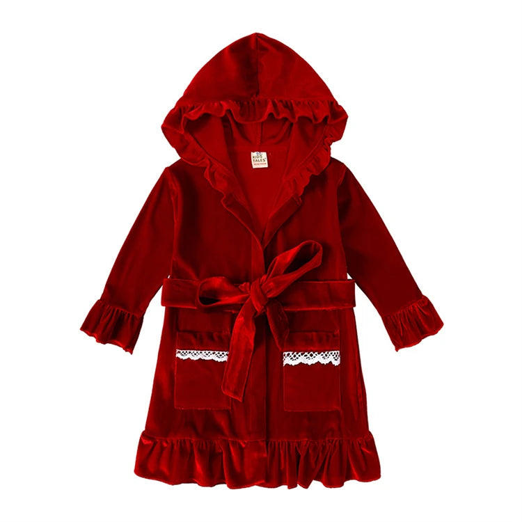 Christmas Baby Boy Girl Red Pajamas Sets For New Year Velvet Kids Family Match Pyjamas Bathrobe Outfits Children Pjs Homewear