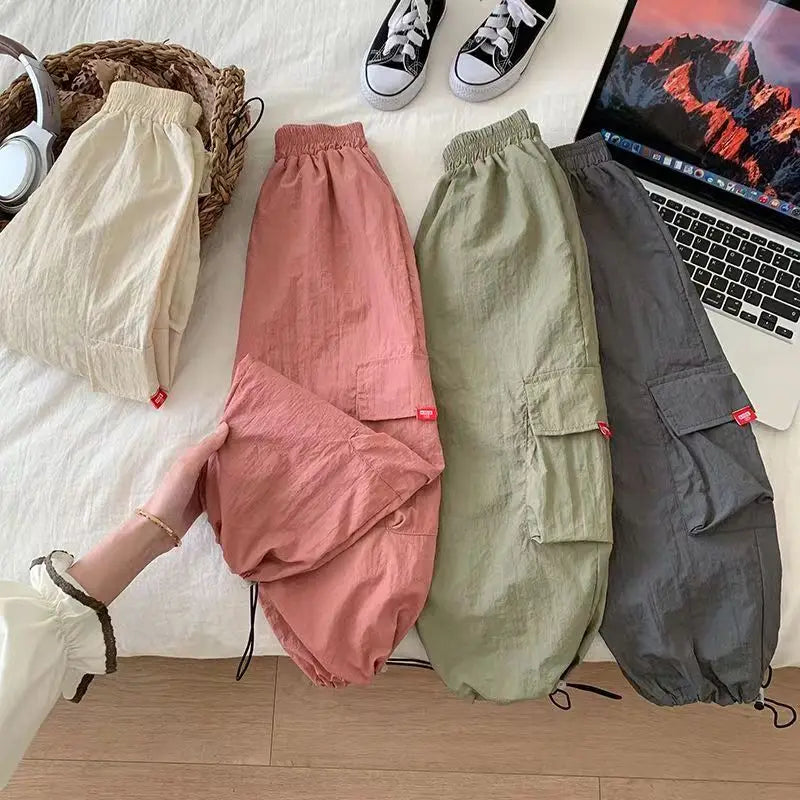 Boys Girls Casual Pants Fashion Kids Spring Autumn Trousers Teenager Vintage Streetwea Pants Children Solid Colour Sweatpants
