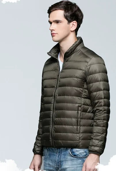 Royal Blue Hooded Parkas Men's Zipper Control Winter Jacket Fashion Hot Sale Jaqueta Plus Size S-5XL Lightweight Warm Coats
