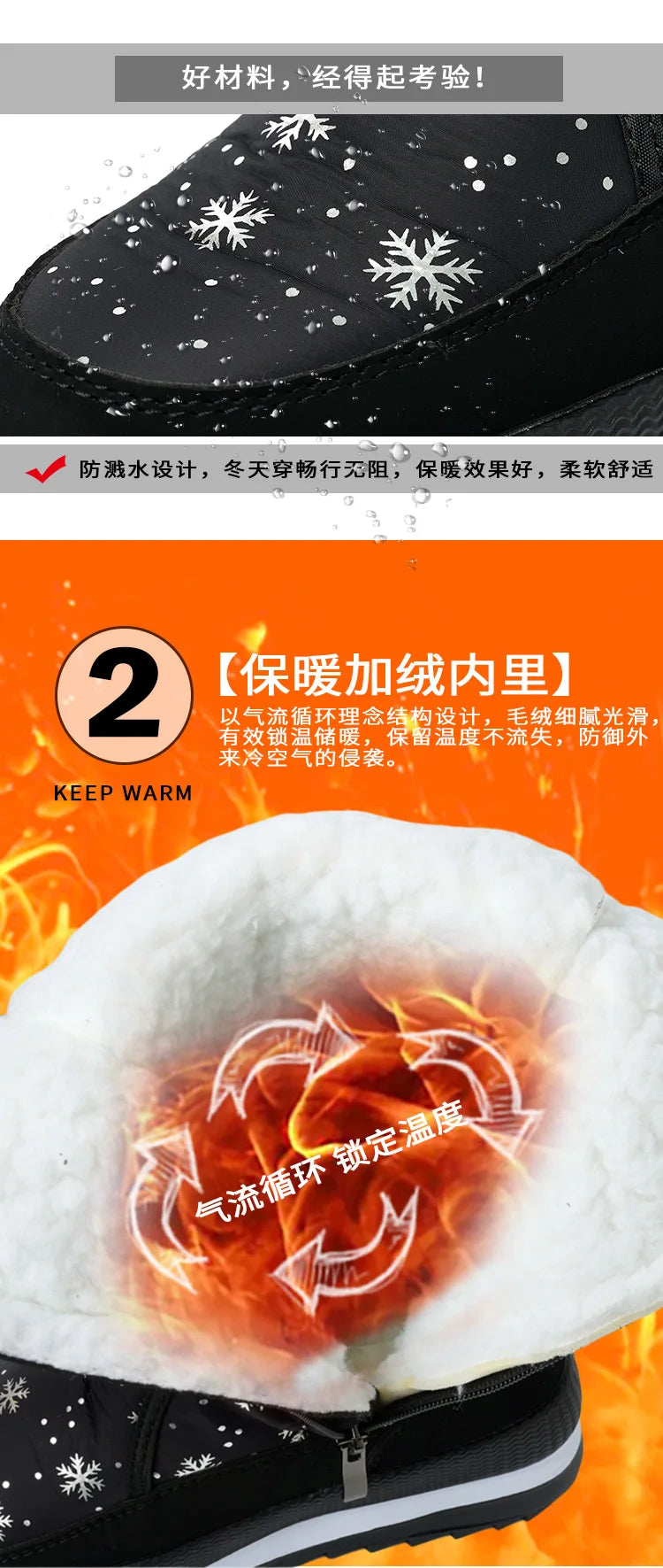 Women Winter Boots Platform Snow Boots Waterproof Non-slip Thick Plush Warm Mid-calf Boots for Women Winter Shoes