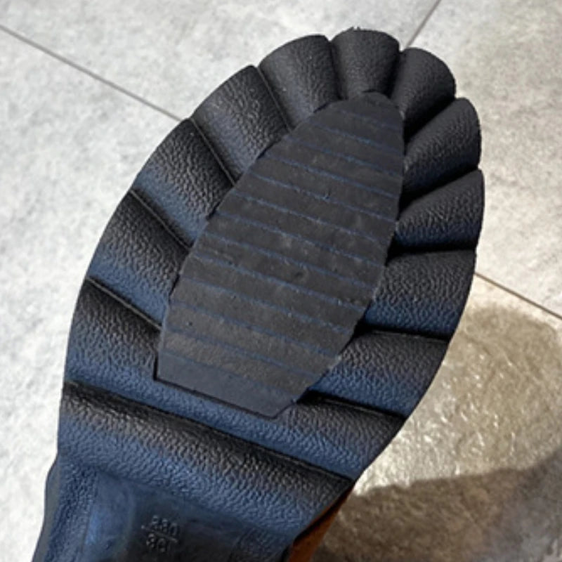 Women Boots Lace Up Ankle Boots Spring Fashion Outdoor Pumps Boots Black Buckle High Heel Boot Plus Size Platform Women Shoes