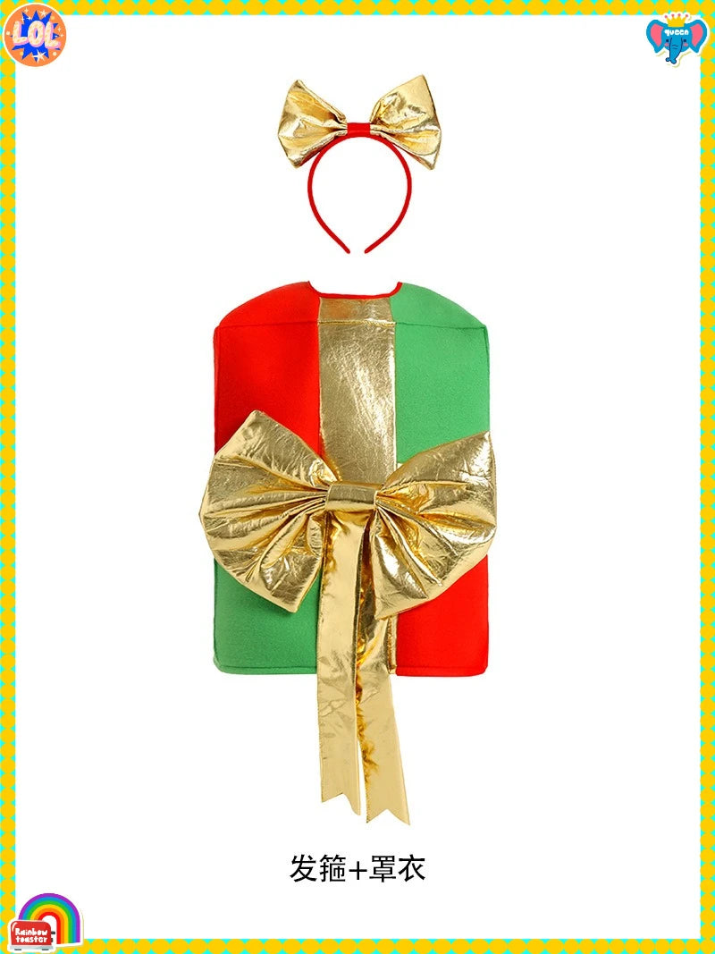 Children's Christmas Performance Costumes: Santa Claus & Gift Box Styles for Holiday Parties & Shows