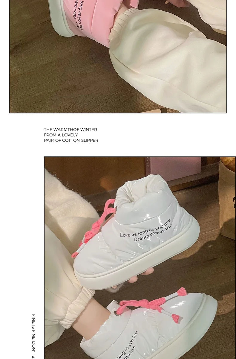 Women New Warm Snow Boots Women Waterproof Winter Sports Cotton Boots Comfortable Thick Bottom Plush Lining Cotton Padded Shoes