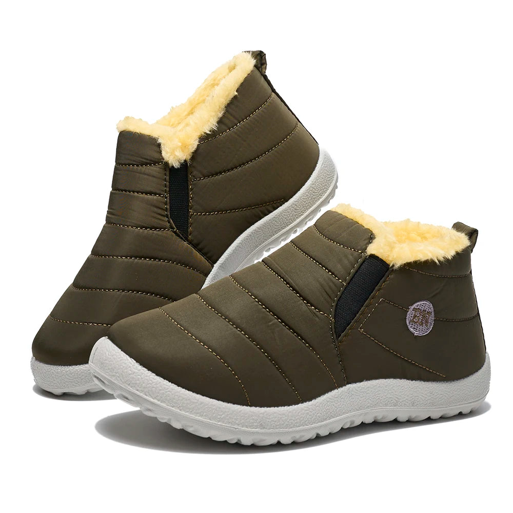 Classic Winter Men's Boots Ankle Boots WaterProof  Warm Plush Round Toe Thick-soled Outdoor Casual Anti slip