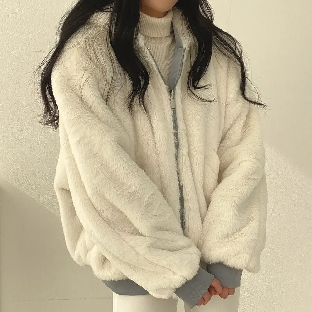 2024 Autumn Thicken Parkas Women Casual Hooded Jacket Winter Comfortable Double-Layer Korean Style Simple Solid Warm Cute Coats