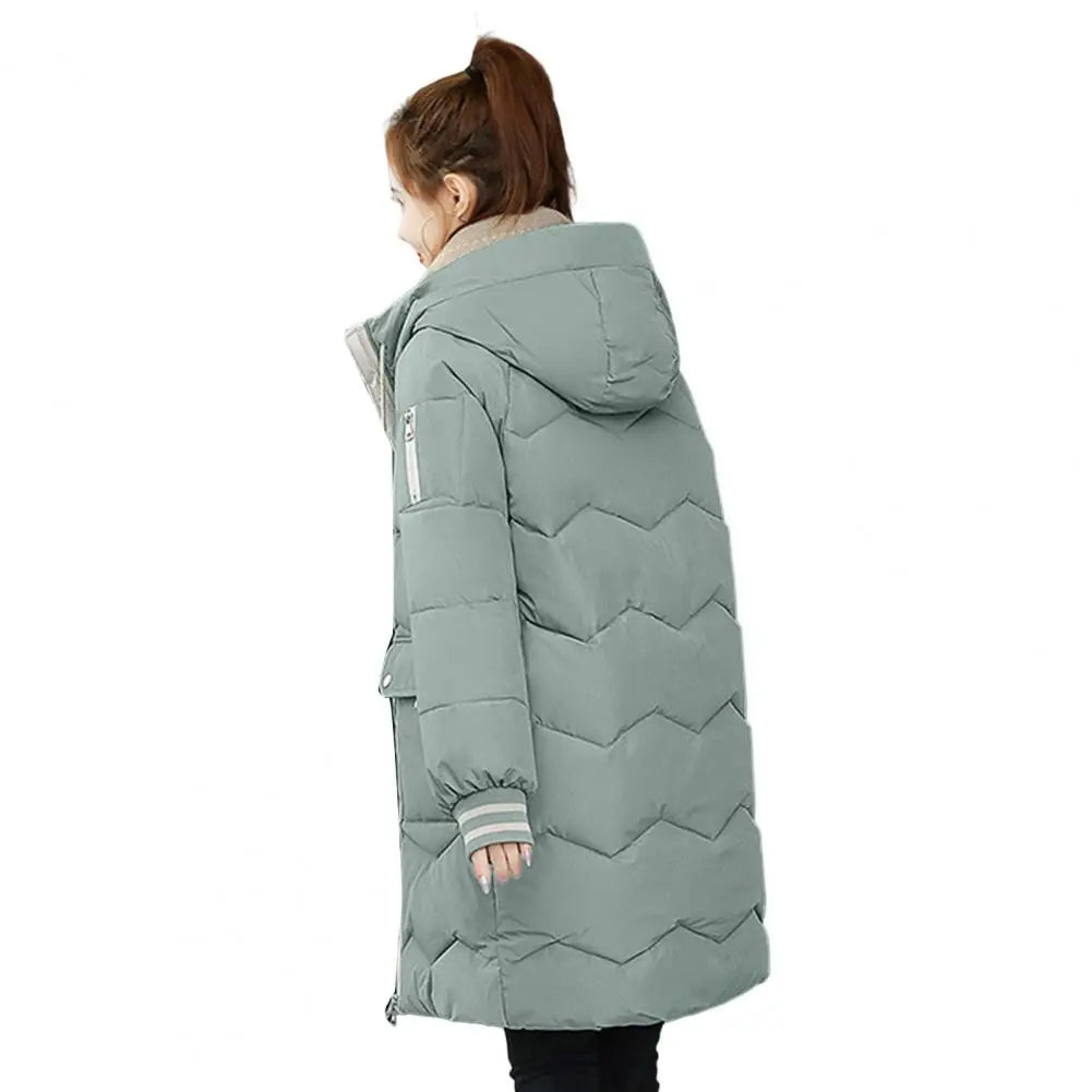 2025 New Women Long Down Cotton Jacket Korean Loose Cotton Coat Winter Thicken Warm Women Parkas Winter Female Hooded Coat